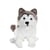 Peluche - Chien réaliste assi, Husky 25 cm