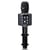 LENCO BMC-090BK - Microphone sans-fil pour Karaoké - Fonction haut-parleur et éclairage - Noir