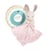 Doudou mouchoir lapin rose en coton BIO - 15 cm - Doudou et compagnie