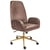 Chaise de Bureau Marron en Velours Pivotante et Hauteur Réglable