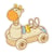 Ecusson thermocollant jouet en bois girafe 4cm x 4cm