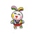Ecusson thermocollant Lapin happy 6cm x 3cm