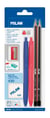 Blister 2 stylos à bille P1 (bleu/rouge), 2 crayons graphite HB et H, gomme 430 et taille-crayons.