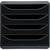 Module de classement Big Box 4 tiroirs Glossy - Noir brillant - Exacompta