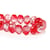 Fil de 70 perles en verre craquelé à facettes deux couleurs fabrication bijoux 8 mm CRISTAL ROUGE