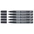 Lot de 5 marqueurs permanents - PENTEL - Pointe ogive fine 1,0 mm - Corps aluminium - Noir