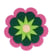 Ecusson fleurs vert 40x40mm