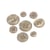 Lot de 3 boutons ronds 4 trous marron taupe