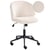 Chaise de Bureau Blanc Cassé en Velours Côtelé Pivotante avec Assise et Dossier Hauteur Réglable Style Moderne
