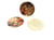 2 Breloques rondes pailletées - 20mm - imprimé fleurs doré noir rose