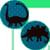 Patchs thermocollants Dinosaure n°2 Pois bleu 2 pièces