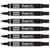 Lot de 6 marqueurs permanents - PENTEL N60 - Pointe biseautée 1,5 - 5,5 mm - Noir