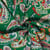 Tissu Coton stretch imprimé Paisley sur fond Vert