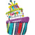 Ballon Géant Gâteau d'Anniversaire Happy Birthday
