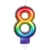 Bougie Arc-en-Ciel Chiffre 8 (8 cm) - Effet Ballon