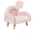 Fauteuil Enfants en Bouclé Rose Pieds en Bois Chaise d'Enfant