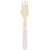 8 Fourchettes en Bois Rose Pastel
