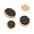 Lot de 3 boutons rond bijou couvert noir
