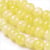 Fil de 97 perles ronde en verre craquelé fabrication bijoux 8 mm JAUNE