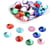 15 Perles Strass cabochon Rond a coller acrylique multicolore 16 mm - creation bijoux perles