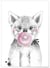Affiche 'Bulle de Loup Rose' | A3 : 29,7x42cm