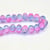 Fil de 70 perles en verre craquelé à facettes deux couleurs fabrication bijoux 8 mm BLEU ROSE