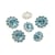 Bouton strass bleu turquoise