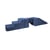 Passerelle 5 blocs bleu marine velours côtelé - Velinda - Gris