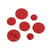 Lot de 6 boutons tunnel classique rouge