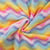 Tissu Doudou imprimé Vague arc-en-ciel sur fond Multicolore