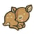 Ecusson thermocollant animal endormi tissu bio faon 5cm x 4cm