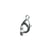 Fermoir carabinier avec anneau, argent, 13mm, 1 pce
