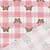 Tissu Flanelle de Coton Poppy Carreaux et têtes d'ours sur fond Rose clair