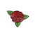 Lot de 3 écussons thermocollants rose rouge 4cm x 4,5cm