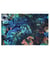 Tissu coton satiné feuillage coloré de 140 cm de largeur neytiri multicolore vendu par 50 cm