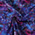 Tissu Viscose stretch Bloom Nocturne fleurs Violettes sur fond Bleu roi - Au mètre