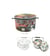 Boîte à couture ronde 22x13,5cm feuillages japonisants fonds gris