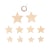 Déco bois Etoiles, FSC Mix Credit,assort, nature, 3,5 - 7,5cmø,+ cordon 0,5m, 10 pièces