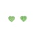 Bouton coeur culot 17mm vert saule