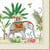 4 serviettes en papier découpage collage 33 cm Easy Life MARAJAH ELEPHANT