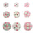 MégaCréa DIY - Boutons en bois blanc fleurs vichy 1,5 à 2,5 cm 9 pièces