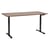 Bureau Réglable Manuellement Plateau Bois Foncé et Structure Acier Noir 160 x 72 cm Hauteur Ajustable Assis Debout Pieds Ronds Design Moderne