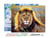Peinture par Numéro Figured'Art avec Cadre - Lion dans la savane - Kit de Loisir Créatif DIY Numéro d'Art Complet - 40x50cm toile tendue sur châssis