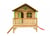 AXI Cabane enfant Brun vert avec toboggan Rouge - Axi House