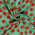 Tissu Double gaze de Coton Pommes rouges sur fond Vert
