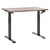 Bureau Réglable Manuellement Plateau Bois Foncé et Structure Acier Noir 120 x 72 cm Hauteur Ajustable Assis Debout Pieds Carrés Design Moderne