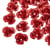 50 PERLES en Métal ALUMINIUM couleur Rouge forme fleur rose 7 mm - creation bijoux
