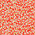 Tissu Coton imprimé Miyu sur fond Corail