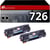 Pack toner compatible Canon 726 Noir Lot de 2 - 123CONSOMMABLES