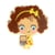 Lot de 3 écussons thermocollants petite fille chaton 5,5 cm x 5,5 cm